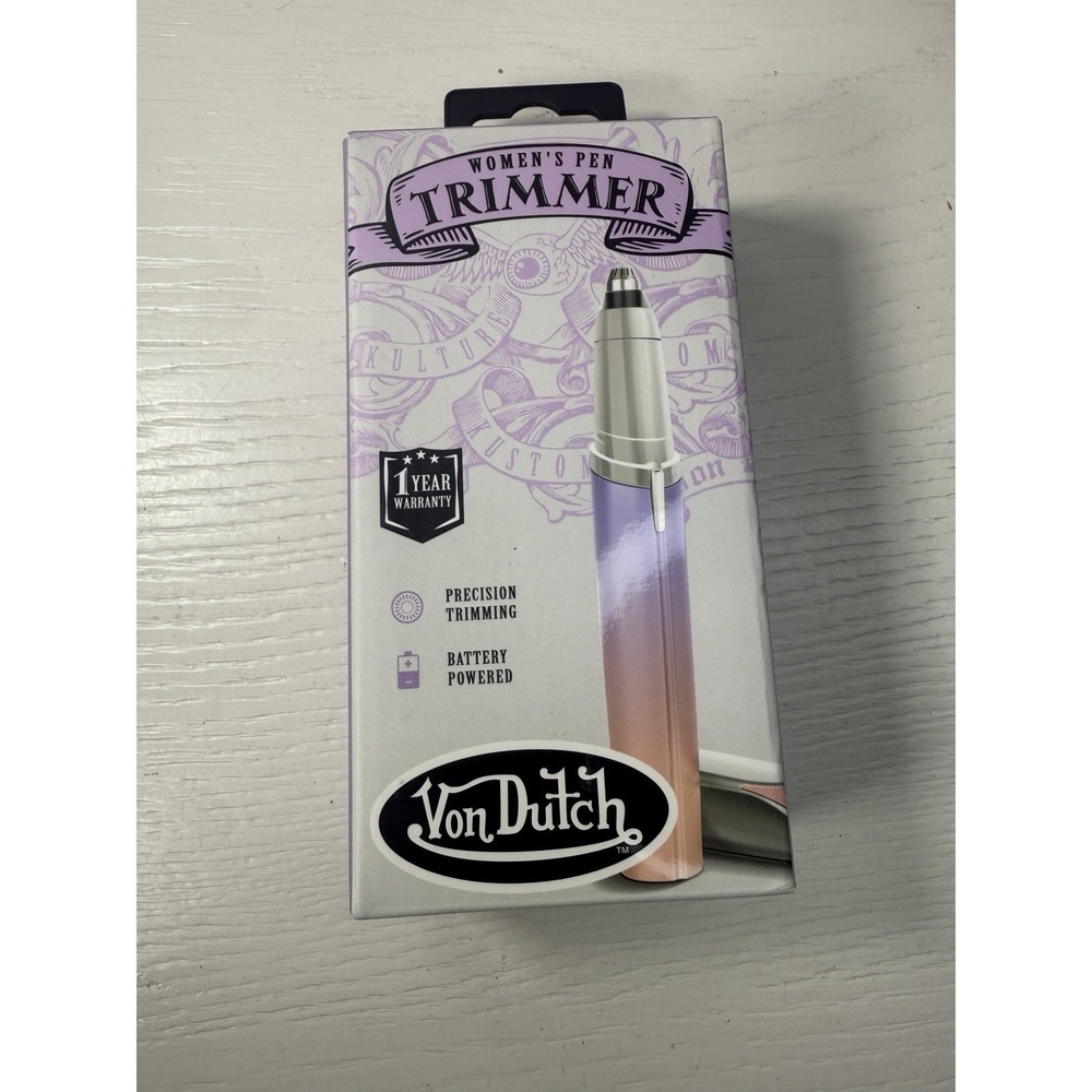Von Dutch Women's Pen Trimmer Battery Powered Precision Facial Hair Remover New